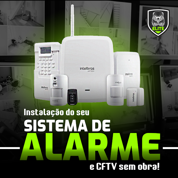 Kit Elite Segurança — sistema de alarme e CFTV instalado sem obra
